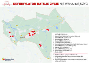 mapa defibrylatorów